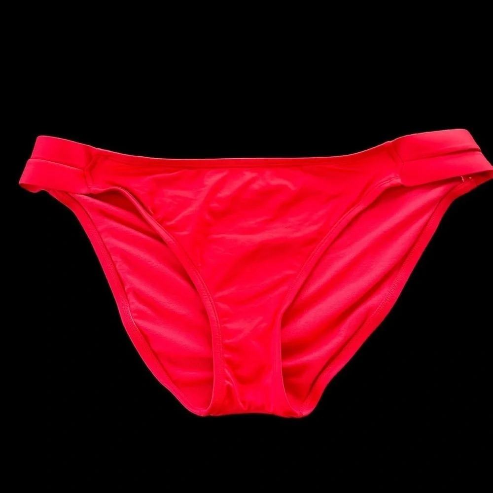 NWOT Kona Sol Womens XL Solid Red Bikini‎ Bottoms Swimsuit Swim Strappy Sides